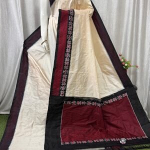 Designer Ikat Silk Saree With Patola Design