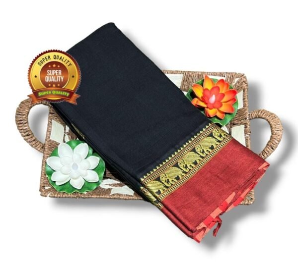 Navy Blue red Narayanpet saree