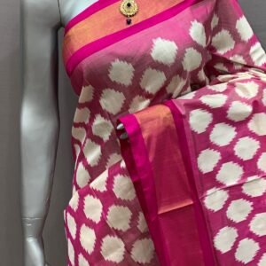 Pochampllay Ikat Pink Saree
