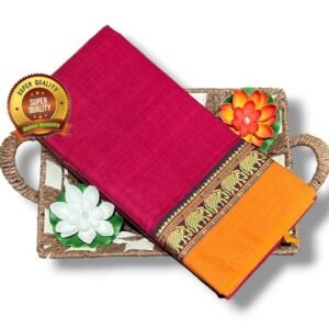 Pink yellow Narayanpet saree