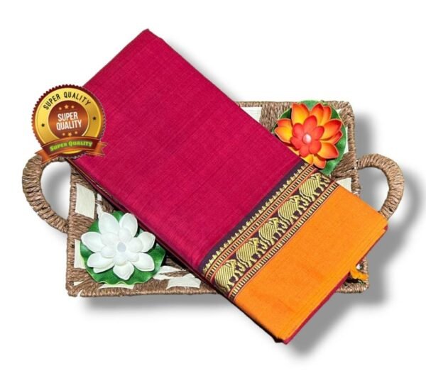 Pink yellow Narayanpet saree