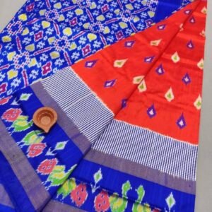 Red Blue Sico Saree