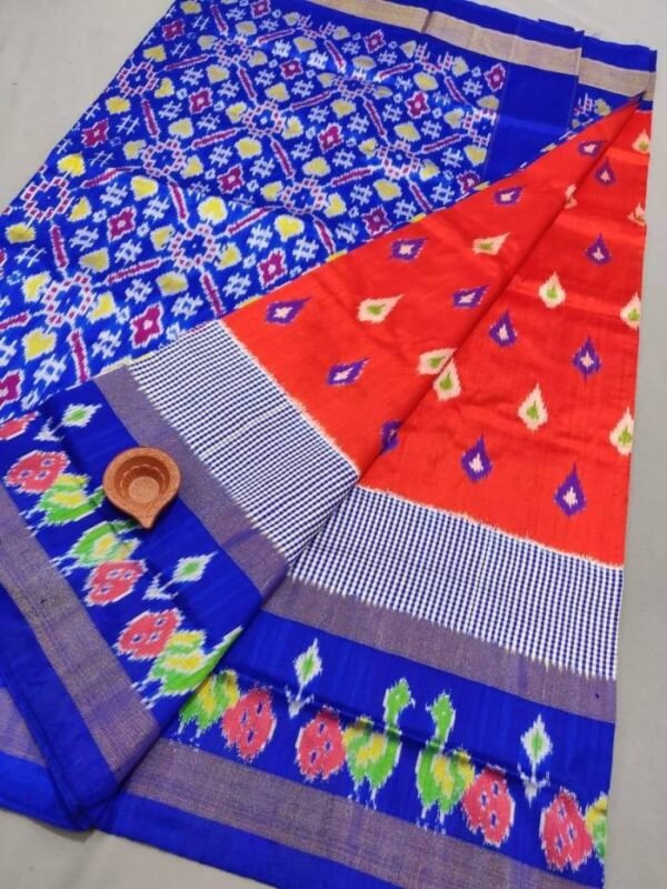 Red Blue Sico Saree