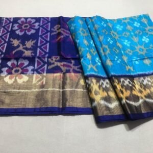 Sky Blue Grey Sico pattu saree