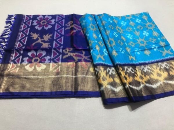 Sky Blue Grey Sico pattu saree