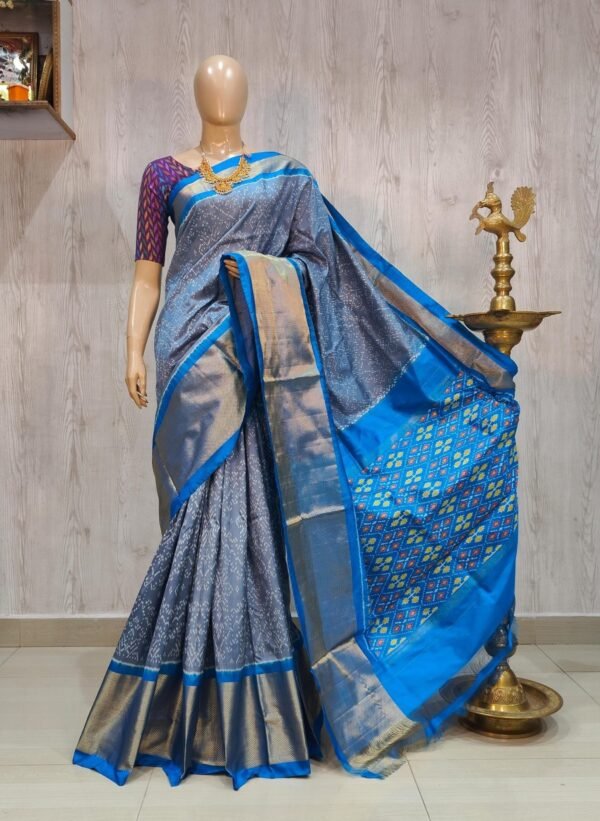 Sky Blue Patola Saree