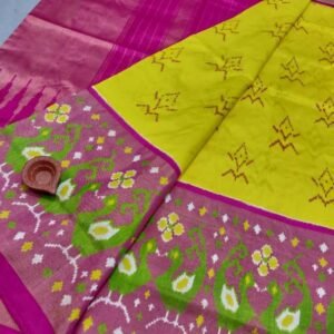 Yellow Pink Sico Saree