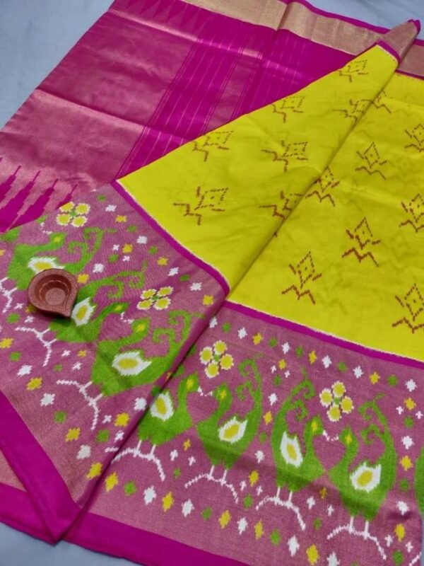 Yellow Pink Sico Saree