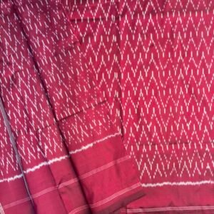 Red Pochampally Ikat Saree