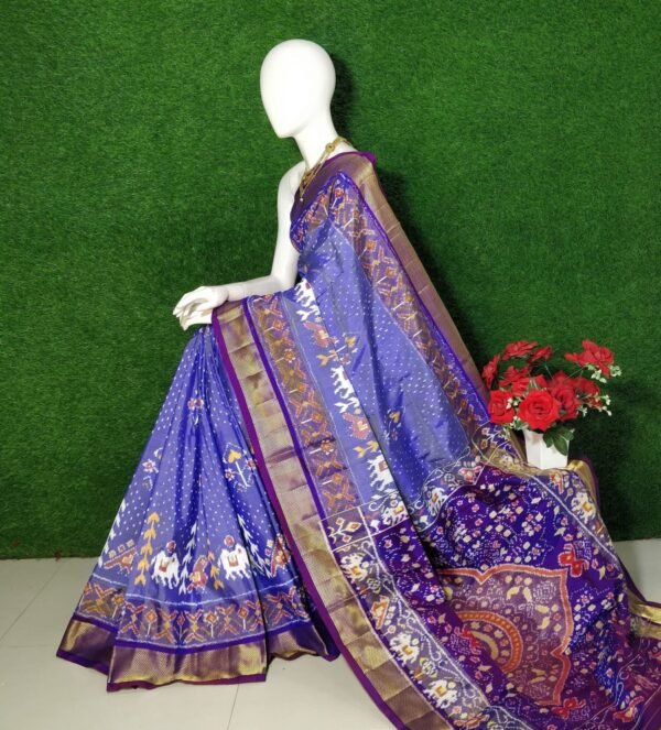 Blue Purple Patola Saree