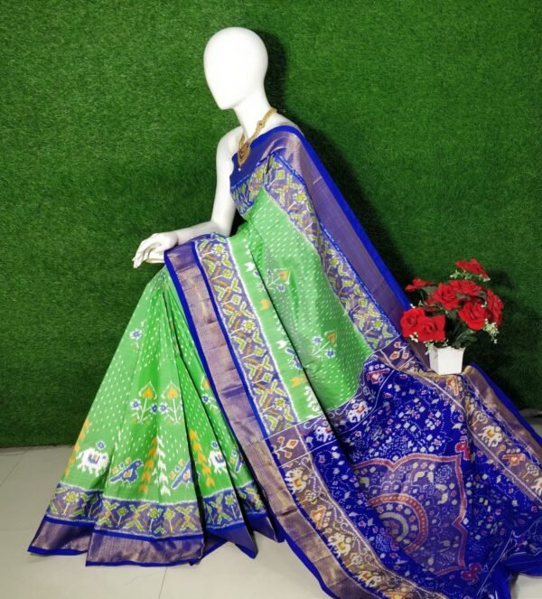 Green Blue Patola saree