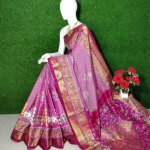 Pink patola Saree