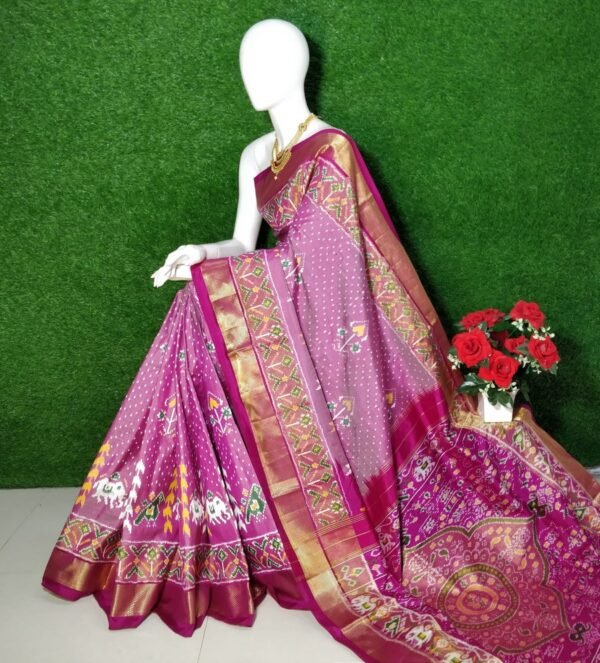 Pink patola Saree