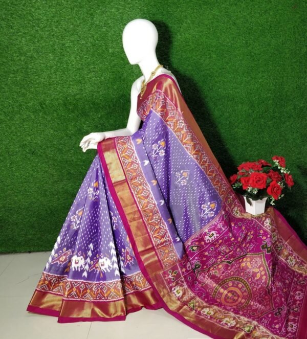 Purple Pink Patola Saree