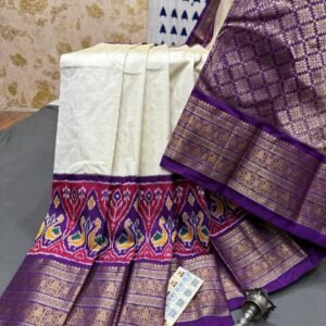 Traditional Pochampally Silk Saree With Kanchi Border