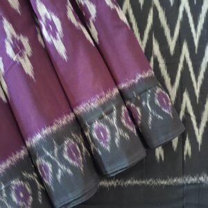 Purple Handloom Pochampally Ikat Cotton Saree