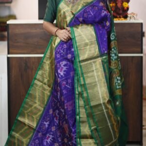 Blue Green Pochampally Sico Saree