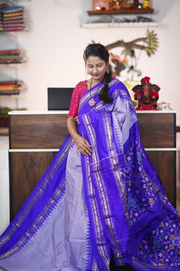 Blue Ikkat Pattu Saree