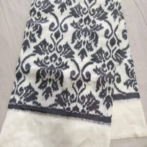 Black & White Ikat Silk Saree