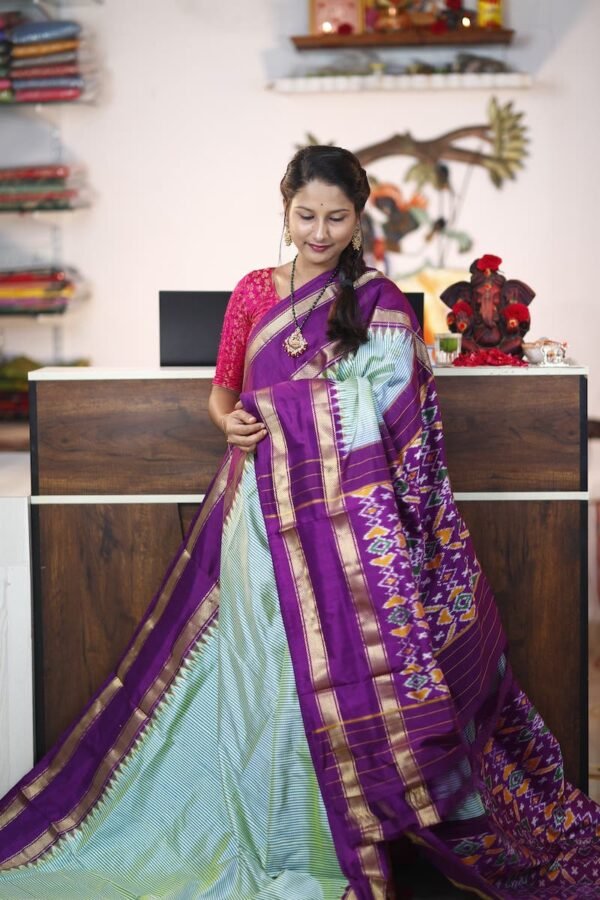 Pochampally Ikkat Saree with cheques design