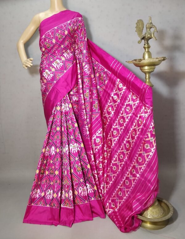 Pochampally Ikkat Silk Saree with patola design