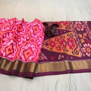 Pink Purple pallu Pochampally Sico Saree