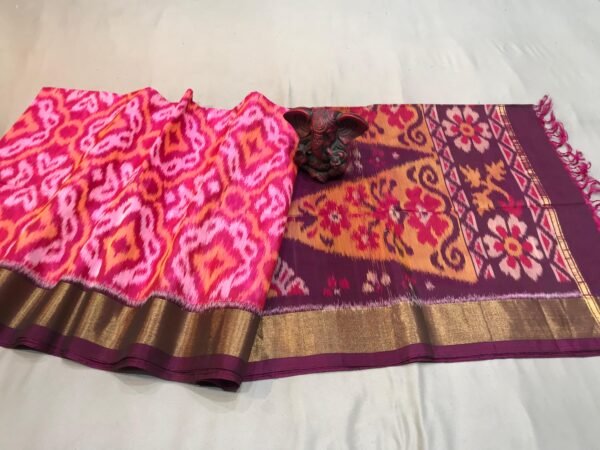 Pink Purple pallu Pochampally Sico Saree