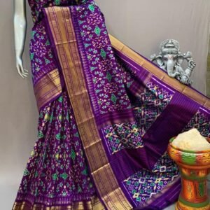 Purple Kanchi Ikkat saree