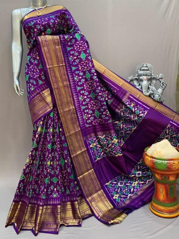 Purple Kanchi Ikkat saree