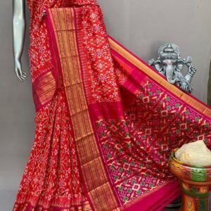 Red Kanchi Border Saree