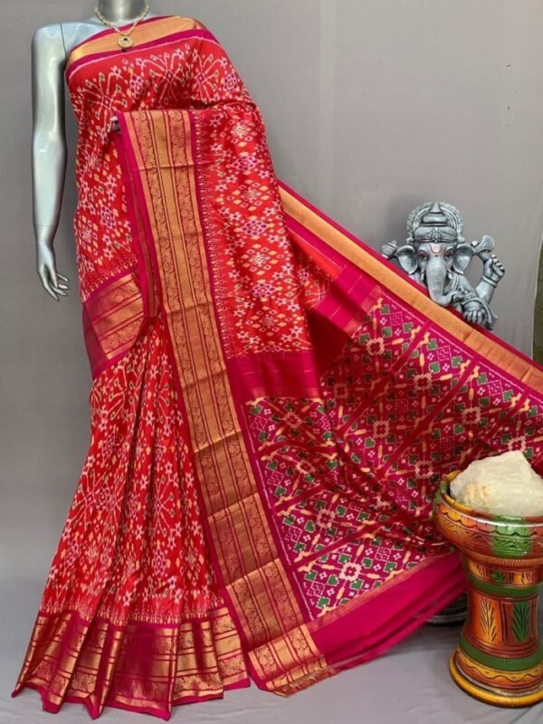 Red Kanchi Border Saree