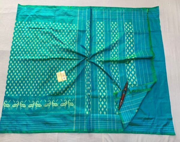 Sea Blue Ikat Pattu Silk Saree