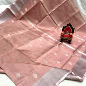 uppada Pink silk saree butta design