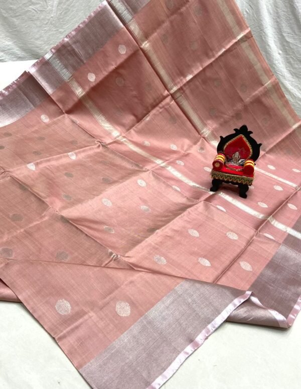 uppada Pink silk saree butta design