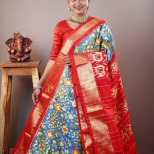 Ikkat pochampally silk saree