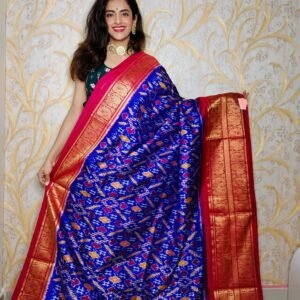 Twill ikkat silk saree