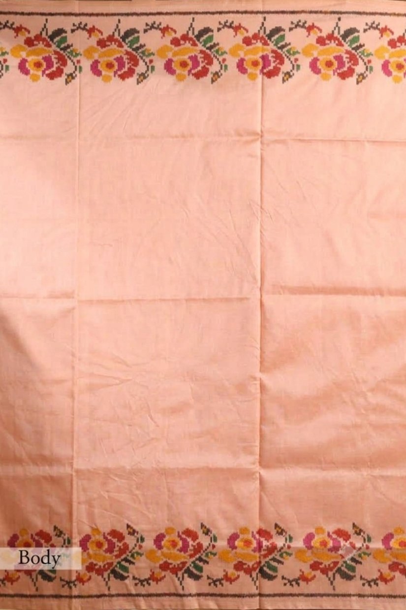 Pink Pochampally Twill Ikkat Silk Saree - Image 2