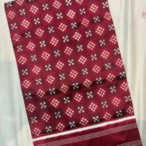 Double Ikat Red Silk Saree