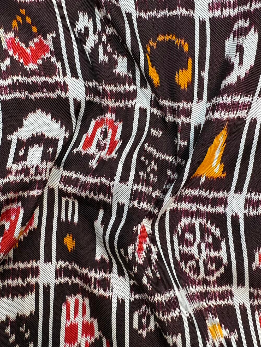 120 motifs Brown Ikat Silk Saree - Image 3