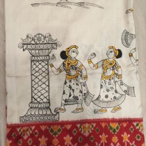 Pochampally Ikat Silk Saree With Hand Painting