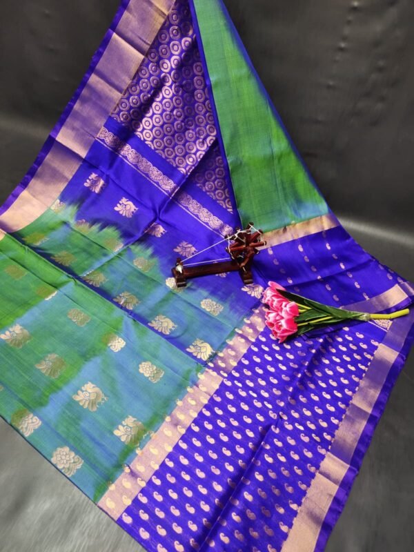 Blue and seagreen saree 1