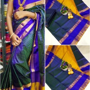 Checks Blue Uppada saree