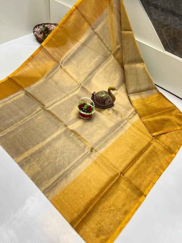 Gold tissue saree