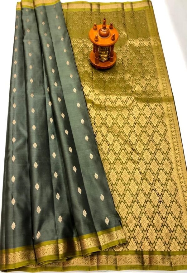 Grey Kanchi Pattu Saree