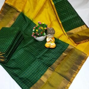 checks green uppada saree