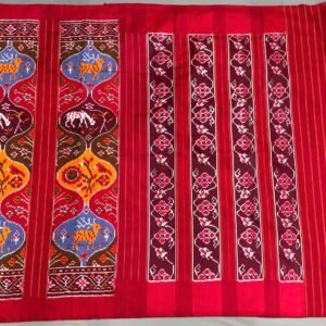 Handwoven Red Pochampally Patola Saree