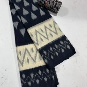 Black White Cotton Saree