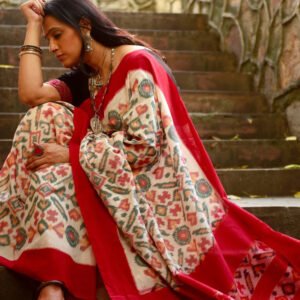 Patola ikat handloom cotton saree
