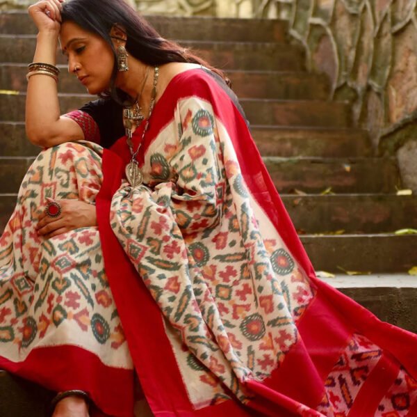Patola ikat handloom cotton saree