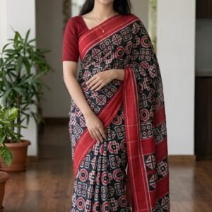 Ikat Telia Rumal Saree